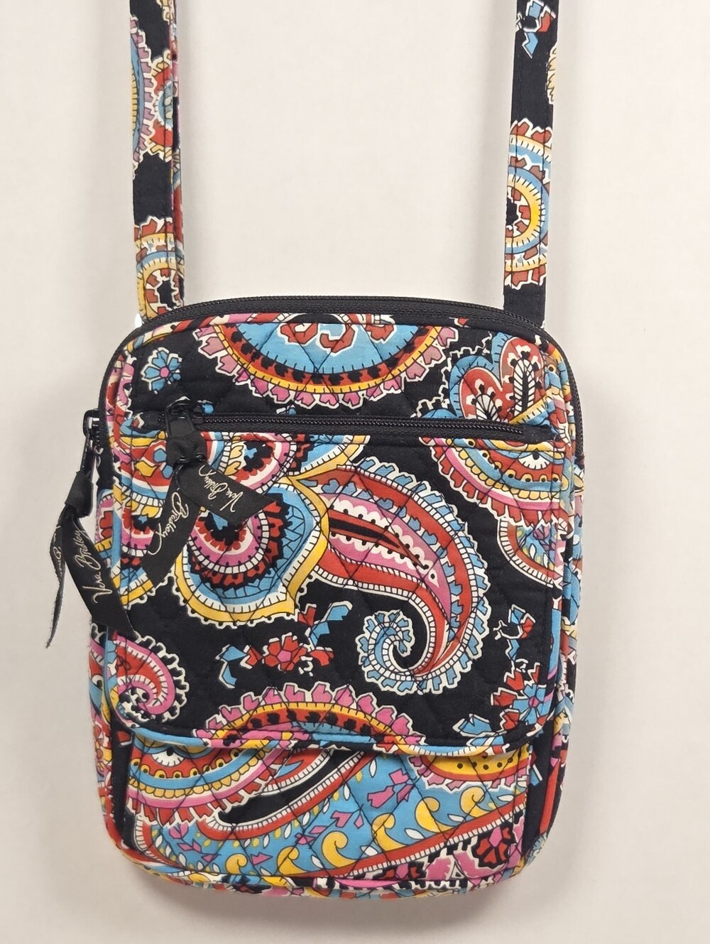 Vera Bradley Purse PARISIAN PAISLEY Pink Black Crossbody Bag Retired 2015